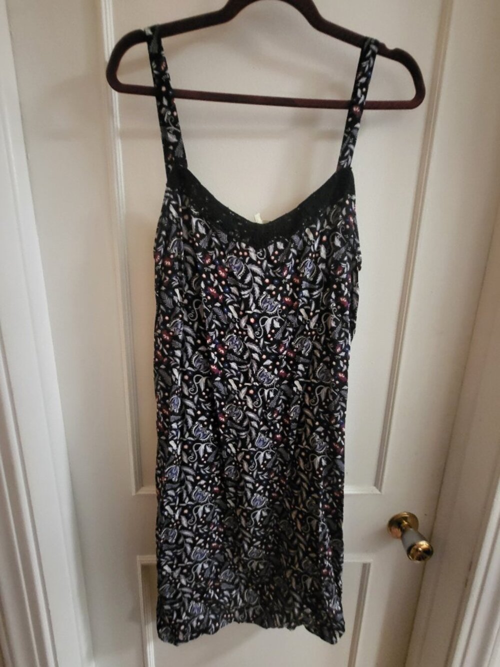 Grain de Malice Floral Lace Trim Cami Dress